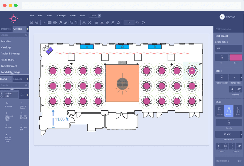 引用:Socialtables公式サイト Event Management System